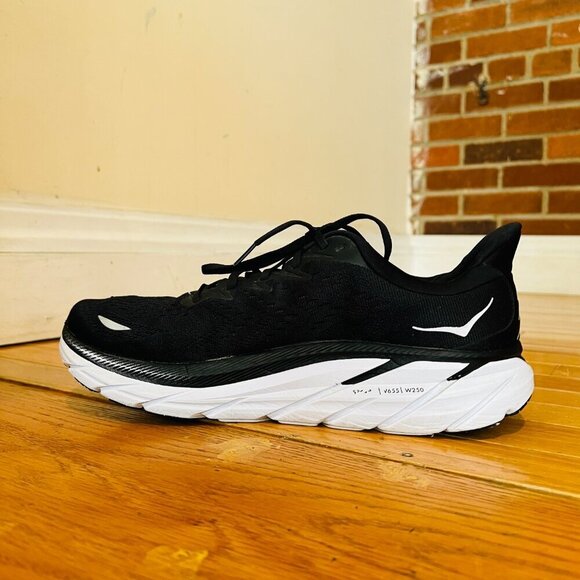Hoka One One Clifton 8 Men’s Size 11 ‘Black/white’ Running Shoes 1119393 BWHT - Picture 9 of 16